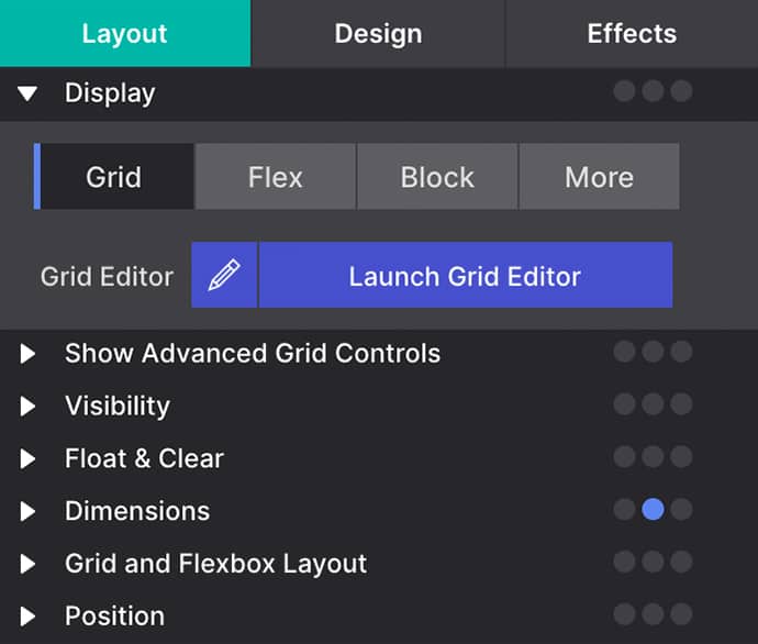 How to launch the Grid Editor Dialog